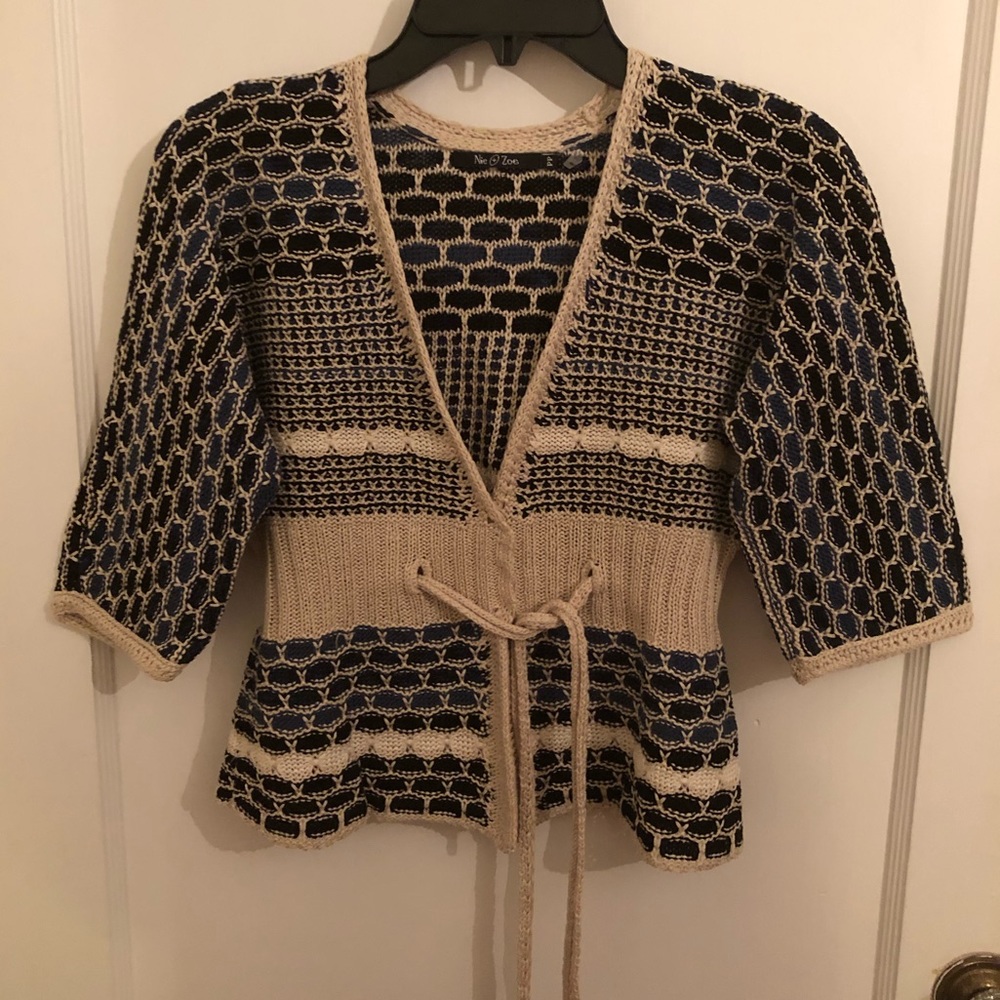 Nic+Zoe tie front cardigan, size PP